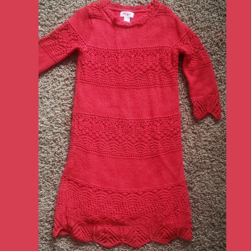 Red Knitted Girl's Dress